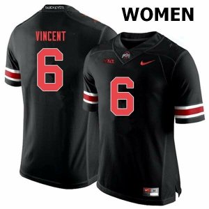 Women's Ohio State Buckeyes #6 Taron Vincent Black Out Nike NCAA College Football Jersey New Style JMT6644JR